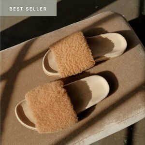 Jennie Kayne Shearling Slide Sandals, size 40